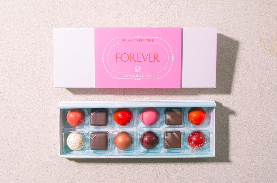 Limited Edition "FOREVER" Valentine's Jewel Bean-to-Bonbon Collection 12 ct